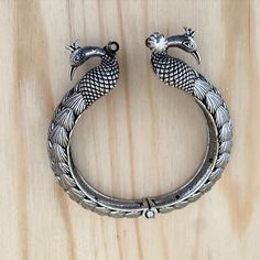 German Silver openable Kada/Bangle/Bracelet,Indian Tribal Jewelry,Peacock Bracelet,Afghani Bohemian Jewelry Peacock Bracelet, Bracelet Indian, Indian Bangles, Bracelets Silver, Bangles Indian, Jewelry Indian