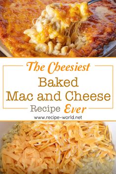 the cheesy baked macaroni and cheese is being eaten