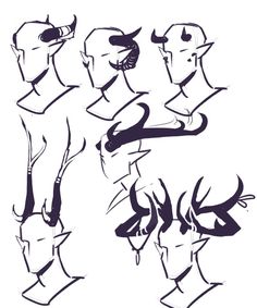 some sketches of different types of head shapes