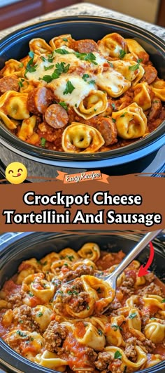 crockpot cheese tortellini and sausage casserole