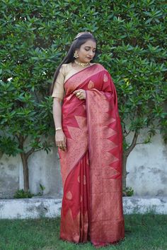 🌟 Red Banarasi art silk saree with self Buti pattern design | Saree for women | Party wear Saree | Saree with Blouse | Bollywood Designer sari🌟 Introducing our Premium Silk Saree, meticulously crafted to embody sophistication and timeless allure. Immerse yourself in the epitome of luxury with this exquisite masterpiece. ✨ Key Features: 🌈 Color Dark Red 🎀 Pure Banarasi Silk Saree 🌟 Lightweight and Sumptuously Smooth 🌺 Versatile Elegance: Ideal for discerning individuals who appreciate the fusion of tradition and contemporary style. Elevate your presence at weddings, parties, upscale events, and soirées with this statement piece. 📐 Dimensions: Saree Length: 6.50 meter Blouse Piece: Thoughtfully included for a complete ensemble. 🎁 Exquisite Packaging: Each saree is carefully encased i Red Slub Silk Saree For Eid, Red Paithani Silk Pre-draped Saree For Eid, Diwali Red Slub Silk Saree, Red Tussar Silk Saree With Unstitched Blouse, Red Tussar Silk Saree For Eid, Designer Sari, Design Saree, Saree For Women, Party Wear Saree