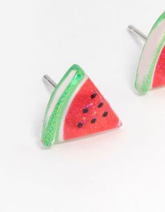 Bring some playfulness with these fun Watermelon Stud Earrings, featuring a bright green rind and pink design inspired by the popular summer fruit. A lightweight and affordable choice, these earrings are a cheerful addition to any outfit. Dimensions: Length 10 mm X Width 10 mm Weight: 4.4g | Lovisa Watermelon Stud Earrings, Red Cute Green Jewelry For Party, Watermelon Colored Summer Jewelry Gift, Summer Watermelon Colored Jewelry For Gift, Fun Multicolor Earrings For Summer, Colorful Fun Summer Earrings, Fun Multicolor Summer Earrings, Casual Summer Party Earrings, Playful Summer Jewelry Gift, Playful Summer Jewelry For Gifts