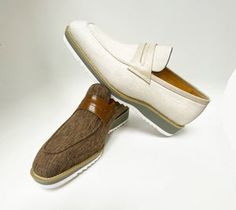 Beige Slip-ons With Leather Sole For Work, Beige Slip-on Business Moccasins, White Moccasins For Business In Spring, Beige Workwear Slip-ons With Textured Sole, Beige Business Slip-ons With Rubber Sole, Beige Slip-on Moccasins With Textured Sole, Beige Slip-ons With Textured Sole For Work, Beige Slip-ons With Leather Sole For Business, Beige Leather Sole Slip-ons For Business