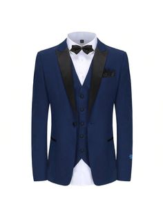 A special occasion calls for a unique ensemble. You'll be the toast of the town in this stylish three piece tuxedo set. This tuxedo is an incredible value, giving you a luxury look for an affordable price.

This is a great choice for prom, formal events, weddings, and more.
OUR BEST QUALITY FABRIC: Made of a premium blend of 65% Polyester, 35% Viscose, this tuxedo looks sleek and sophisticated.
3 PIECE SET: This three piece suit set includes a tuxedo jacket, coordinating vest, and pants.
SLIM FI Fitted Tuxedo Sets For Formal Occasions, Tuxedo Suits For Black-tie Gala Events, Tuxedo For Black-tie Events And Galas, Fitted Three-piece Suit With Suit Collar For Party, Tailored Suits For Wedding And Gala, Black-tie Gala Tuxedo Suits, Elegant Wedding Tuxedo In Suiting Fabric, Tuxedo Suit With Suit Collar For Gala, Tuxedo Blazer For Black-tie Gala Events