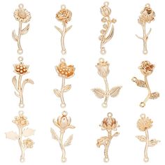 PRICES MAY VARY. High Material: the link charms are made of brass and plated with real 18K gold, these beautiful flower link connectors are not easy to deform or fade, lightweight, shiny in appearance, which can be applied for a long time. Value Pack: package includes 12pcs 12 styles flower charms: carnation, iris, daffodil, daisy, lily of the valley, holly leaf and berries, rose, water lily, aster, chrysanthemum. They can bring more cheerfulness to you! Size Details: the pendant linka are about Bead Making, Golden Flower, Jewelry Making Charms, Holly Leaf, Water Lily, Hanging Pendants, Flower Charm, Rose Water, How To Make Earrings