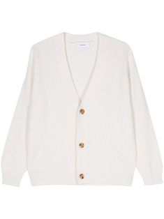 white virgin wool-cashmere blend ribbed knit front button placket plunging V-neck drop shoulder long sleeves ribbed cuffs and hem unlined Cardigan Beige, Rib Knit Cardigan, City Shorts, Beige Cardigan, Ribbed Cardigan, Knitwear Men, White Cardigan, Summer Beach Wear, Knitwear Cardigan