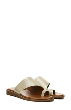 An easy to style leather sandal built to last features a wide top strap and deiacte toe strap. 0.75" heel Toe loop Slip-on style Leather upper, synthetic sole Imported Franco Sarto, Sandal Women, Leather Sandals, Womens Sandals, Leather Upper, Slip On, Nordstrom, Gems, Sandals