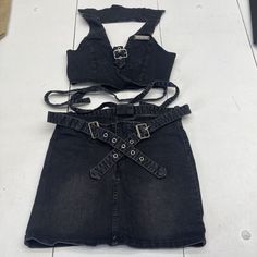 P.K Studio Black Denim Skirt And Crop Top Outfit Set Women’s Size Large Condition is New With Tags SEE PICS LS57/24 W10 LH8 Skirt And Crop Top Outfit, Crop Top Outfit, K Studio, Skirt And Crop Top, Black Denim Skirt, Top Outfit, Crop Top Outfits, Gothic Outfits, Set Women