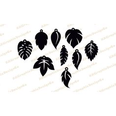 black and white silhouettes of leaves on a white background with the words, `