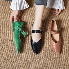 Comfortable, One of Kind. Sandals online shop,|Sheep Skin|Rubber|Low Heels|Ponited|Buckle Strap|Female|Sheep Skin|2.5cm|Bean Green|Camel|Black|35|36|37|38|39|40|Summer Spring Pointed Toe Flats With Buckle Closure, Summer Mary Jane Flats With Pointed Toe, Spring Mary Jane Flats With Pointed Toe, Spring Mary Jane Pointed Toe Flats, Trendy Leather Pointed Toe Flats For Spring, Casual Leather Pointed Toe Flats For Summer, Shoes Elegant, Genuine Leather Sandals, Sheep Skin