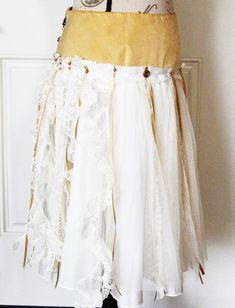 Spiegel Golden Tan, off White Netting, Lace, Ribbon & Pearls, Skirt, Wedding, Festival, Event, Fun Costume - Etsy Bohemian White Party Skirt, White Bohemian Party Skirt, Bohemian White Skirt For Party, Cream Lace Skirt For Wedding, Cream Lace Wedding Skirt, White Flowy Festival Skirt, White Bohemian Wedding Skirt, White Lace Festival Skirt, White Lace Skirt For Festival