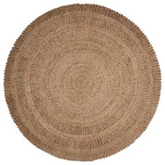 a round rug made out of jute on a white background with no one in it