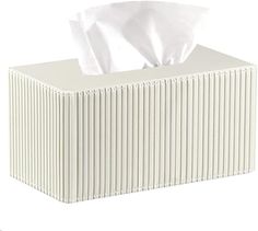 a white tissue dispenser on a white background