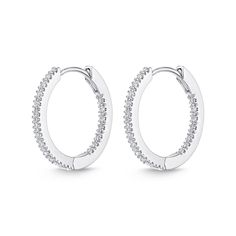 Oval Hoops Round Diamond Earrings, Diamond Earring, Diamond Hoop Earrings, Huggie Hoop Earrings, Oval Diamond, Diamond Gemstone, White Gold Diamonds, Diamond White, Online Jewelry