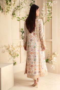 Damsa | Pakistani Designer Outfit | Sarosh Salman Pakistani Style, Designer Outfit, Old Tires, Pakistani Designers, Chiffon Shirt, Straight Pants, Festival Season, Wardrobe Staples, Bead Work