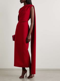 ROKSANDA Maite one-shoulder cape-effect two-tone cady maxi dress | NET-A-PORTER Robes Glamour, Elegant Dresses Classy, Iconic Dresses, فستان سهرة, Glam Dresses, Mode Inspo, Mode Inspiration, Classy Dress, Fancy Dresses