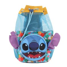 Make your little one's day at the beach even more magical with this 3-piece beach bag set! Thoughtfully designed for a day spent playing in the sand and surf, the backpack includes a drawstring top, mesh, and adjustable straps for easy carrying. The 3D Stitch unzips as a front pocket—the perfect place for keys and other small essentials. Inside the spacious backpack interior is a removable PVC pouch that promises to protect your phone, wallet, and other items that need to stay dry. Meanwhile, a Blue Swimwear For Beach Season And Ocean Activities, Playful Blue Swimwear For Ocean Activities, Back To School Vacation Backpack, Blue Swimwear For Beach Season Travel, Playful Multicolor Beach Bag For Vacation, Cute Summer Travel Backpack, Cute Blue Beach Bag, Blue Summer School Backpack, Playful Beach Bag For Vacation