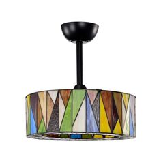 a multicolored light fixture hanging from the ceiling