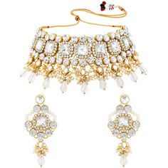 PRICES MAY VARY. Occasion: Take your style up a notch with this handcrafted piece of jewellery; Enamelled and embellished with rhinestone, crystal, faux pearl, it is perfect for a traditional yet contemporary look Outfits: Ideal for any ethnic outfits like sarees, lehengas, gowns, bridal wear or for parties, festivals, dance or any special occasion or as fashion costume accessories Perfect Gift for your Loved Ones: Love for jewels never fades away. Jewelry is one of the most spectacular & popula Kundan Choker Necklace, Kundan Jewellery Set, Heritage Jewellery, Kundan Choker, Popular Gifts, Pearl Jewelry Sets, Ethnic Outfits, Promise Rings For Her, Oxidised Jewellery