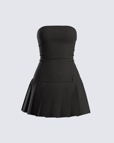 Own your power in this black pleated mini dress 🖤 Made from suiting fabric, complete with princess seams and belt loops - this dress will have you putting everyone in their place 😜 Fitted Mini Dress With Box Pleat For Party, Fitted Box Pleat Mini Dress For Party, Fitted Black Pleated Dress, Fitted Pleated Mini Dress For Night Out, Black Fitted Dress With Pleated Hem, Chic Black Mini Dress With Pleated Hem, Formal Pleated Mini Dress, Fitted Pleated Mini Dress, Elegant Black Mini Dress With Pleated Waist