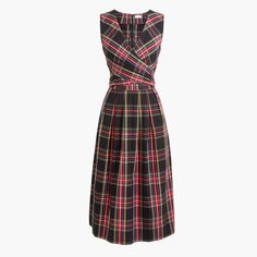 Bnwt Tartan Sleeveless Wrapped Midi Preppy Classic Wedding Work Wear 1 Day Shipping Wrap Dress Sleeveless, Tartan Plaid Dress, Tie Up Dress, Boiled Wool Jacket, Fashionably Late, Tie Neck Tops, Tartan Dress, Wrap Midi Dress, Preppy Casual