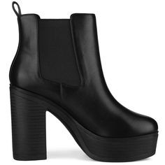 These chunky Chelsea ankle boots are easy to put on and take off. These strong chunky heels instantly amp up any outfit effortlessly while still being walk-friendly. They come for an ultra-comfy and warm fit even as the temperature dips. Complete your holiday style by dressing up in jeans and a bomber jacket with these combat ankle booties. Trendy Chunky Ankle-high Boots, Chunky Block Heel Platform Boots For Fall, Fall Chunky Platform Heeled Boots With Block Heel, Trendy Chunky High Heel Platform Boots, Edgy Platform Boots With Stacked Block Heel, Edgy Boots With Chunky Platform And Block Heel, Trendy Chunky High Heel Boots, Faux Leather Platform Boots With Block Heel, Chunky Platform Block Heel Boots In Faux Leather