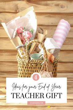 a basket filled with different types of gifts