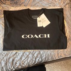 Xs Coach Black Essential T Shirt In Organic Cotton Coachs Husband Shirt, Cool Coach Shirts, Coach Cotton Crew Neck Tops, Casual Coach Crew Neck Tops, Casual Cotton Coach Tops, Coach Tshirts, Dinosaur Graphic Tee, Essential T Shirt, Coach Shirt