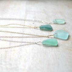 Seafoam Sea Glass Jewelry For Gifts, Dark Aqua, Sea Glass Pendant, Sea Glass Necklace, 4 Photos, Seafoam Green, Glass Necklace, Gold Filled Chain, Sea Foam