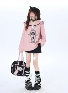 Pastel Gothic Oversized Sweatshirt – Pastel Kitten Trendy Anime Print Sweatshirt For Fall, Oversized Anime Print Sweatshirt, Trendy Fall Anime Print Sweatshirt, Oversized Anime Print Casual Sweatshirt, Casual Oversized Anime Print Sweatshirt, Oversized Graphic Hoodie For Alternative Fashion, Oversized Graphic Print Hoodie For Alternative Fashion, Oversized Harajuku Sweatshirt For Spring, Pink Oversized Harajuku Sweatshirt