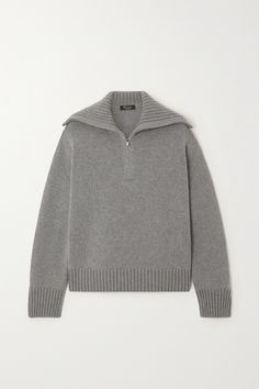 Each of Loro Piana's sweaters is made at the label's Italian mill using time-honored techniques. This style is knitted from sumptuous gray cashmere in a relaxed fit and has a zipped neckline. Wear yours with everything from tailoring to jeans.