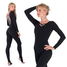 This black bodysuit made of organic cotton will be a great look for yoga, fitness, pilates, aerial gymnastics or acrobatics. Sports catsuit is pleasant to the body and super comfy for the spring or winter training period. PAY ATTENTION TO THE SIZE CHART! Material: 95% cotton 5% elastane Sizes: XS, S, M, L, XL, XXL But it will be better if you will send me a measurement of your body (height, bust, waist, hips) Washing: machine wash at 30oC. If you have questions, leave your data (just send me a m Stretch Dancewear Leotard For Pilates, Stretch Bodysuit With Thumbholes For Yoga, Fitted Long Sleeve Unitard For Yoga, High Stretch Leotard For Pilates Dancewear, High Stretch Dancewear Leotard For Pilates, High Stretch Bodysuit For Pilates, Gym Unitard With Thumbholes, Stretch Long Sleeve Bodysuit For Dance, Long Sleeve Stretch Bodysuit For Dance