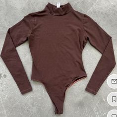 Los Angeles Apparel Mock Neck Long Sleeve Bodysuit In Chocolate S Brand New Casual Brown Long Sleeve Bodysuit, Casual Brown Bodysuit, Solid High Stretch Cotton Bodysuit, High Stretch Cotton Solid Bodysuit, High Stretch Solid Color Cotton Bodysuit, Fitted Brown Casual Bodysuit, Casual Fitted Brown Bodysuit, Casual Brown Fitted Bodysuit, Casual Brown Bodysuit For Spring