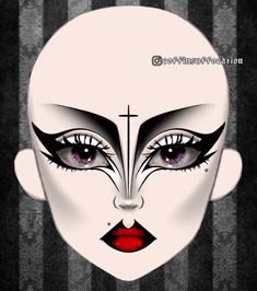 #tradgoth #tradgothmakeup #gothmakeup Trad Goth Makeup Template, Gothic Makeup Ideas, Perky Goth, Goth Makeup Looks, Makeup For School, College Makeup, Make Up Things