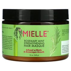 Mielle, Strengthening Hair Masque, Rosemary Mint, 12 oz Pack of 3 Mielle Rosemary Mint Strengthening Hair Masque, Mielle Rosemary Mint, Hair Oil Recipe, Humulus Lupulus, Biotin Hair Growth, Strengthening Hair, Biotin Hair, Mint Hair, Mother Of Two