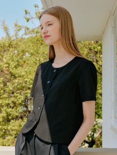 Editor's NotesThis top is made of rayon, linen, and cotton. It features a basic design, a minimal design, and a clean and neat look. It can be worn with any item. It can be worn casually or formally depending on how you coordinate. - Classic design linen shirt- Round neck and relaxed fit - Comfortable fit and a must-have item - Round hemline detail  Measurements(in.)One Size (XS-M)- Total Length: 20.86 in.- Chest: 18.50 in.- Shoulder: 14.37 in.- Sleeve Length: 9.05 in. Model info: Height 5' 64, Bust 29.5 in., Waist 23 in., Hips 35 in. Composition & Care- Shell: 65% Rayon 20% Linen 15% Cotton - Dry Clean- Please check a care label Designer- by YUPPE Linen Crew Neck Top For Work, Versatile Linen Blouse For Work, Fitted Linen Top For Casual Gatherings, Linen Workwear Top, Solid Linen Top For Work, Solid Linen Tops For Work, Modern Linen Blouse For Work, Versatile Linen Top For Everyday, Versatile Everyday Linen Tops