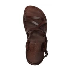 Model wearing Tzippora brown, handmade leather sandals with back strap Ankle Strap Sandals Flat, Toe Loop Sandals, Closed Toe Sandals, Ankle Strap Flats, Toe Sandals, Leather Slides, Brown Sandals, Open Toe Sandals, Slingback Sandal