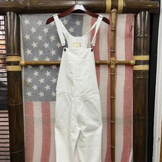 Brand New Without Hand Tags White Casual Bib Front Overalls, White Summer Workwear Bodysuit, White Overall Jumpsuits And Rompers With Pockets, White Overalls Jumpsuit With Pockets, White Cotton Bib Front Jumpsuit, White Bib Front Overalls With Pockets, White Overalls With Pockets, White Spring Shortalls Overall, White Overalls With Pockets For Workwear