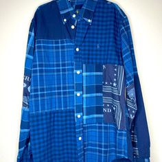 Nwot Very Nice Woman’s Ralph Lauren Limited Edition Indigo Plaid Patchwork Long Sleeve Button Down Shirt. Excellent Condition. Size Extra Small (Tp) Petite. I Have A Picture Of Price Tag Included In The Pictures. It Is For The Item I Am Showing To Only Show The Original Price. Price Tag Not Included In Sale Of Shirt. Fitted Patchwork Button-up Shirt, Ralph Lauren Blue Tops With Button Closure, Blue Ralph Lauren Tops With Button Closure, Ralph Lauren Blue Top With Buttons, Blue Relaxed Fit Ralph Lauren Shirt, Ralph Lauren Blue Relaxed Fit Shirt, Blue Reworked Long Sleeve Top, Fitted Blue Ralph Lauren Shirt, Blue Long Sleeve Reworked Tops