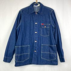 Vintage Union Made Big Smith Denim Jean Jacket/Barn Chore Coat Usa Size: 42 3 Pockets On The Front Measurements Taken Laying Flat: Chest: 23.5" Length: 30" Excellent Condition! Medium Wash Long Sleeve Utility Jacket For Work, Utility Long Sleeve Denim Jacket For Work, Long Sleeve Utility Denim Jacket For Work, Dark Wash Long Sleeve Utility Jacket For Work, Retro Button-up Denim Jacket For Work, Denim Blue Utility Jacket For Work, Classic Long Sleeve Denim Utility Jacket, Blue Collared Denim Jacket For Workwear, Retro Denim Outerwear For Work