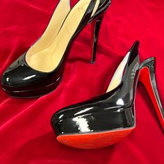 Christine LouBoutin | Shoes | Christine Loboutin Bianca Sling Back | Poshmark Sling Back Pumps, Sling Back, Louboutin Shoes, Black Patent Leather, Patent Leather, Pumps, Heels, Leather, Women Shopping