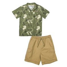 Embark on a prehistoric adventure with our Jurassic Park Boys Resort Button Down Shirt & Twill Short 2-Piece Set  the ultimate fusion of style and dinosaur-inspired charm. Available in sizes 4-18, this set is designed to transport your little explorer to the world of Jurassic Park, offering comfort, versatility, and a touch of Jurassic magic. Take your little explorer on a journey through time with the Jurassic Park Boys Resort Button Down Shirt & Twill Short 2-Piece Set  where style meets dino-magic in the most fashionable way. Order now and let the Jurassic adventures begin! Size: 6-7.  Color: Green.  Gender: male.  Age Group: kids. Dinosaur Tshirt, Dinosaur Outfit, Resort Shirt, French Terry Shorts, Kids Clothes Boys, Terry Shorts, Twill Shorts, Boys Long Sleeve, Set Outfit