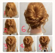 Updo with braids Easy Updo, Lob Hairstyle, Hair Arrange, Long Bob Hairstyles, Bob Hairstyle, Hair Dos, Hair Updos