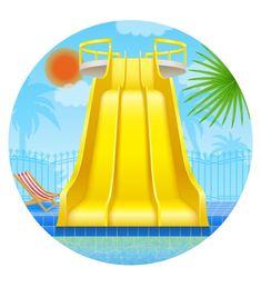 plastic water slide in the aqua park vector illustration isolated on white background Aqua Park, Playground Equipment, Water Slide, Background White, Water Slides, Slide In, Banner Backdrop, Pool Party