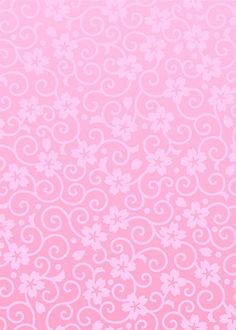 a pink background with swirls and flowers