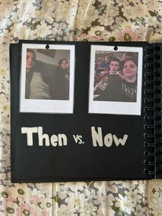 there is a book with two pictures on it that says then vs now and then