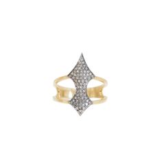 Experience the epitome of luxury and sophistication with our 14k Gold Vermeil .925 Sterling Silver Valyrian Shield Ring. Meticulously handcrafted to perfection, this exquisite piece features a pavé setting of natural, ethically sourced diamonds from India. The pointed shield design, combined with the elegant pavé setting, creates a timeless and refined look, perfect for elevating any ensemble. SPECIFICATIONS: Gross Weight: 3.300 grams Diamond Weight: 0.75 carats INGREDIENTS: Gemstone: Natural Di Shield Ring, Shield Design, Gold Filled Earrings, Pave Setting, Pave Diamonds, Solid 925 Sterling Silver, Ring Necklace, Gold Vermeil, Ring Shopping