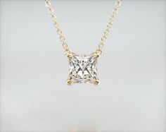 Princess Diamond Necklace, Princess Cut Diamond Necklace, Princess Pendant, Pendant Designs, Diamond Solitaire Pendant, Dainty Initial Necklace, Solitaire Diamond Pendant, Diamond Pendants Designs, Princess Cut Gold