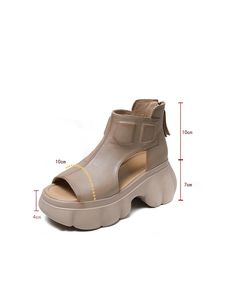 Features: Item Type: Platform Sandals Brand: Obiono Gender: Female Main Material: Cowhide Heel Type: Platform Upper Material: Cow Leather Heel Height: Mid (7 cm) Closure Type: Back zipper Color: Black, Apricot Season: Summer Size:35-40 Beige Open Toe Platform Sandals, Summer T-strap Sandals With Medium Width And Round Toe, Beige Closed Toe Platform Sandals, Round Toe Slingback Sandals With Platform, Slingback Sandals With Platform And Round Toe, Synthetic Open Toe T-strap Platform Sandals, Slingback Sandals With Platform, Round Toe, Medium Width, Medium Width Round Toe Slingback Sandals With Platform, Open Toe Platform T-strap Sandals