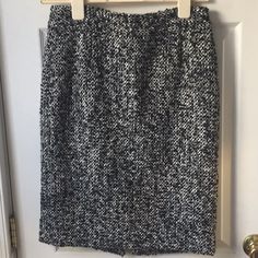 Black, Gray & White Tweed Pencil Skirt In Like-New Condition. Only Worn Once!!! Beautifully Made, Classic Design. Approximately 24" Long. Zipper Closure In The Back Of Skirt. Tweed Pencil Skirt, White Tweed, Beautifully Made, Gray White, Black Gray, Classic Design, Pencil Skirt, J Crew, Womens Skirt